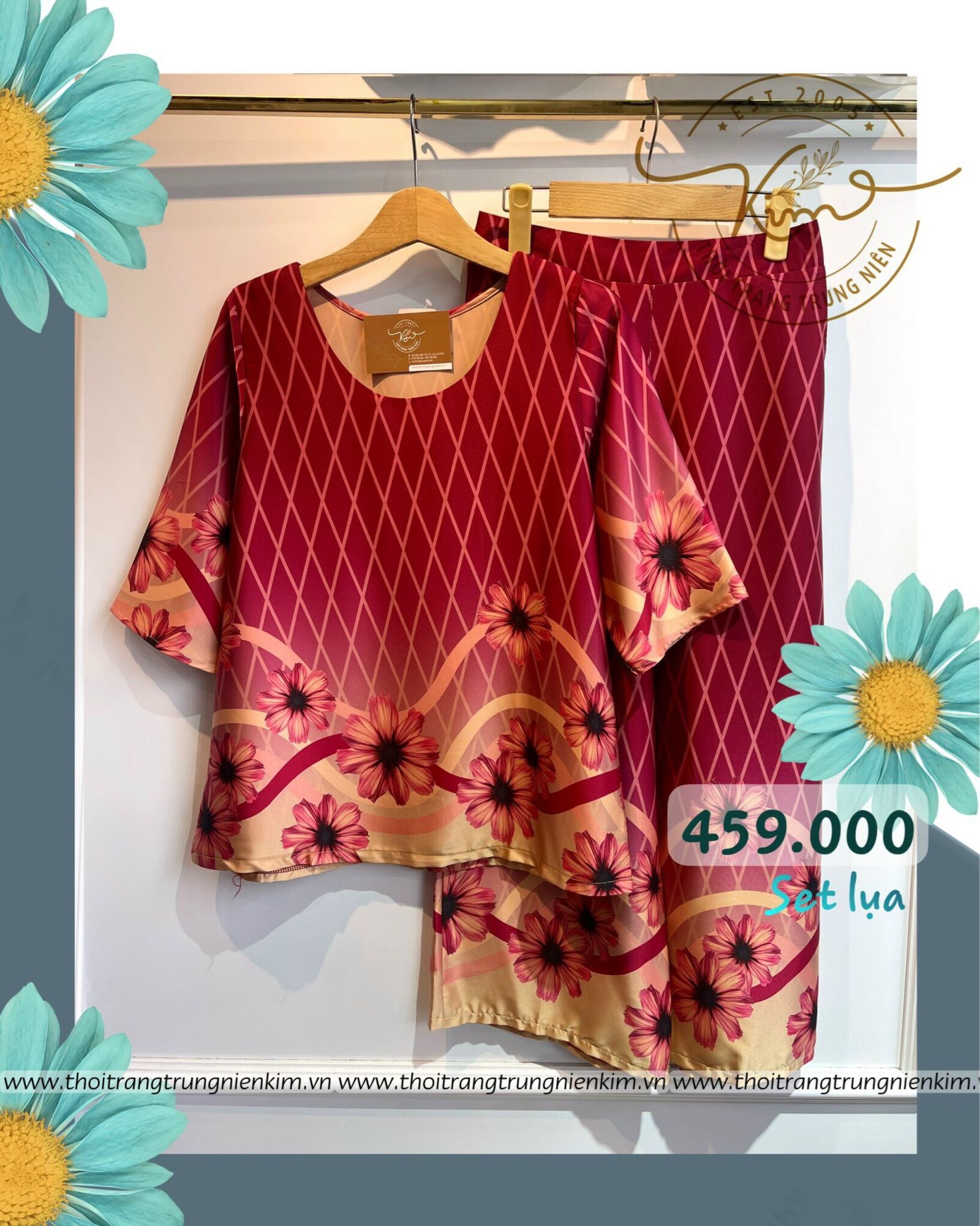 Set lụa hoạ tiết sang trọng