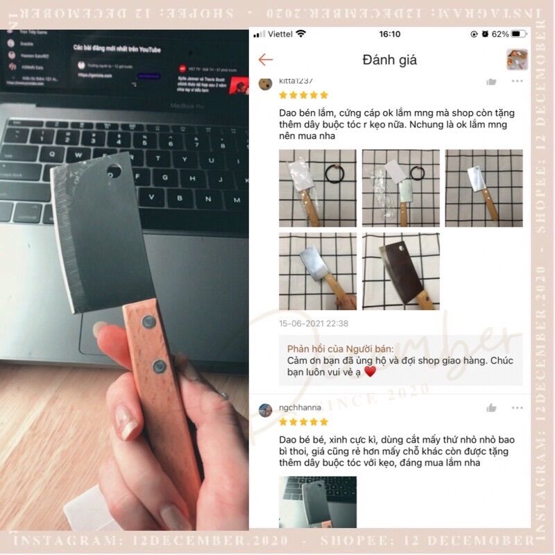 Dao unbox mini cán gỗ hot tiktok