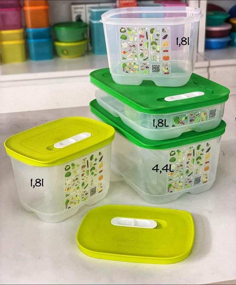 Sét 4 hộp nhựa nguyên sinh đựng thực phẩm có van thoát khí tuperware