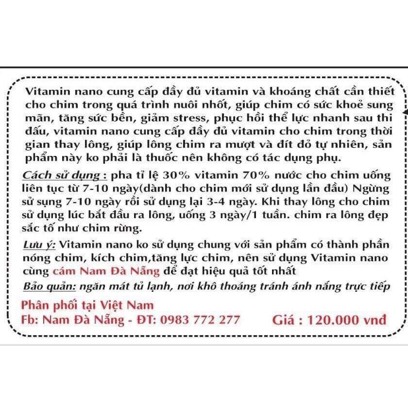 Vitamin nano cho các loại chim cảnh