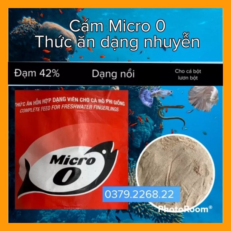 Cám micro 0 - 1kg , thức ăn nổi dạng mịn cho cá bột, lươn bộ..