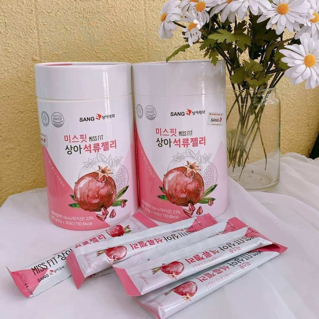 Thạch lựu collagen đẹp da sanga miss fit hộp 30 gói