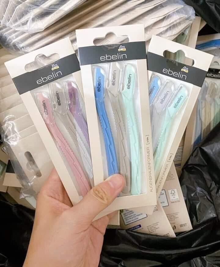 Dao cạo lông mày ebelin Đức . Set 3 cái
