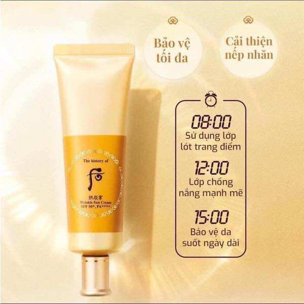 Kem chống nắng chống nhăn Whoo 50ml tách set