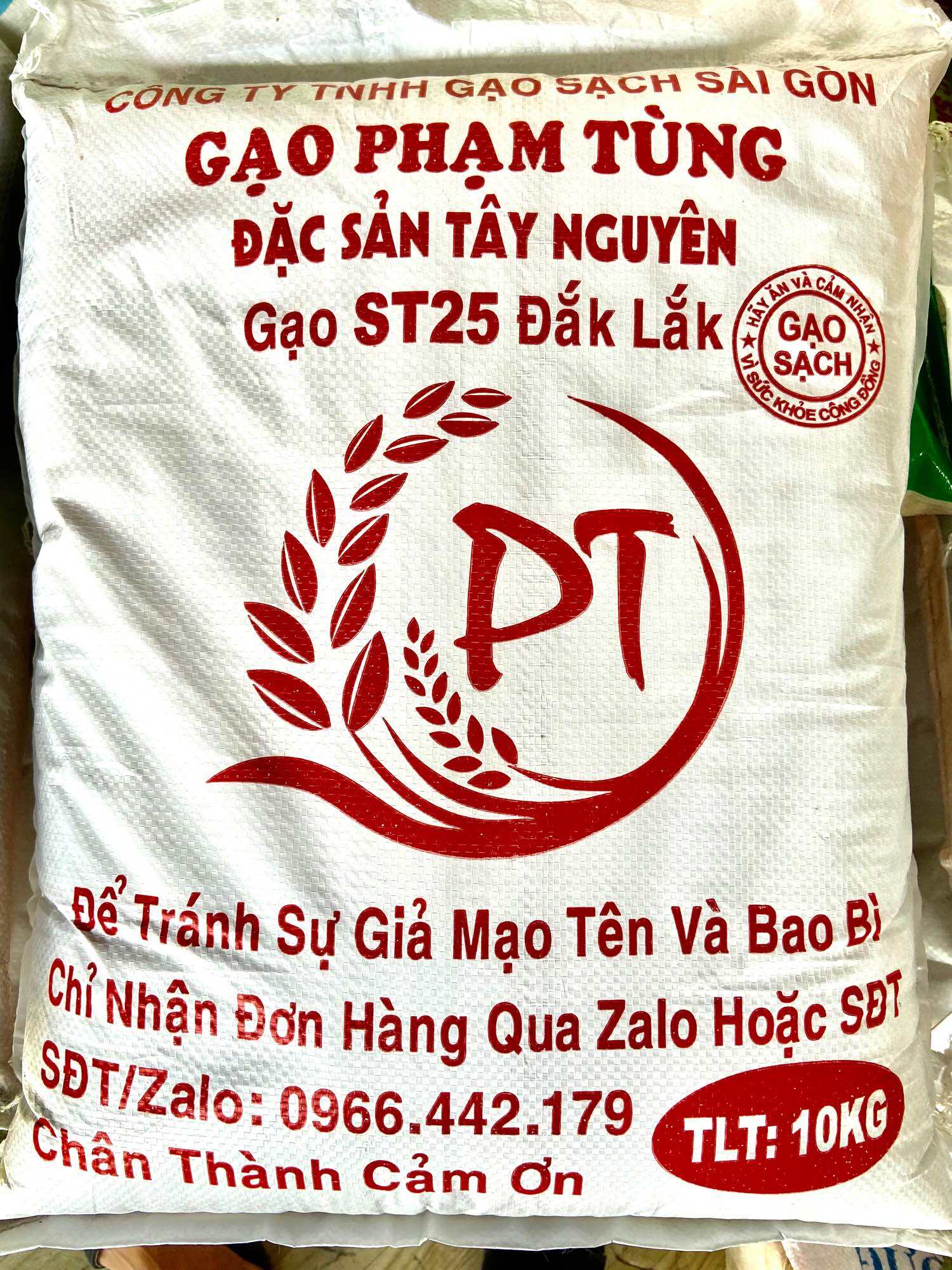 Gạo ST25 Đắk Lắk - Đặc Sản Tây Nguyên  Túi 10kg