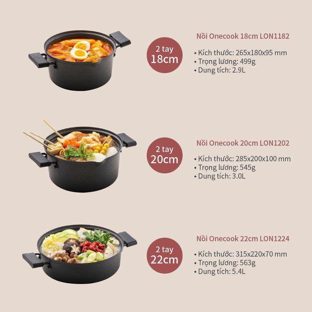 nồi nấu nhanh One-Cook Lock&lock 18,20,22cm