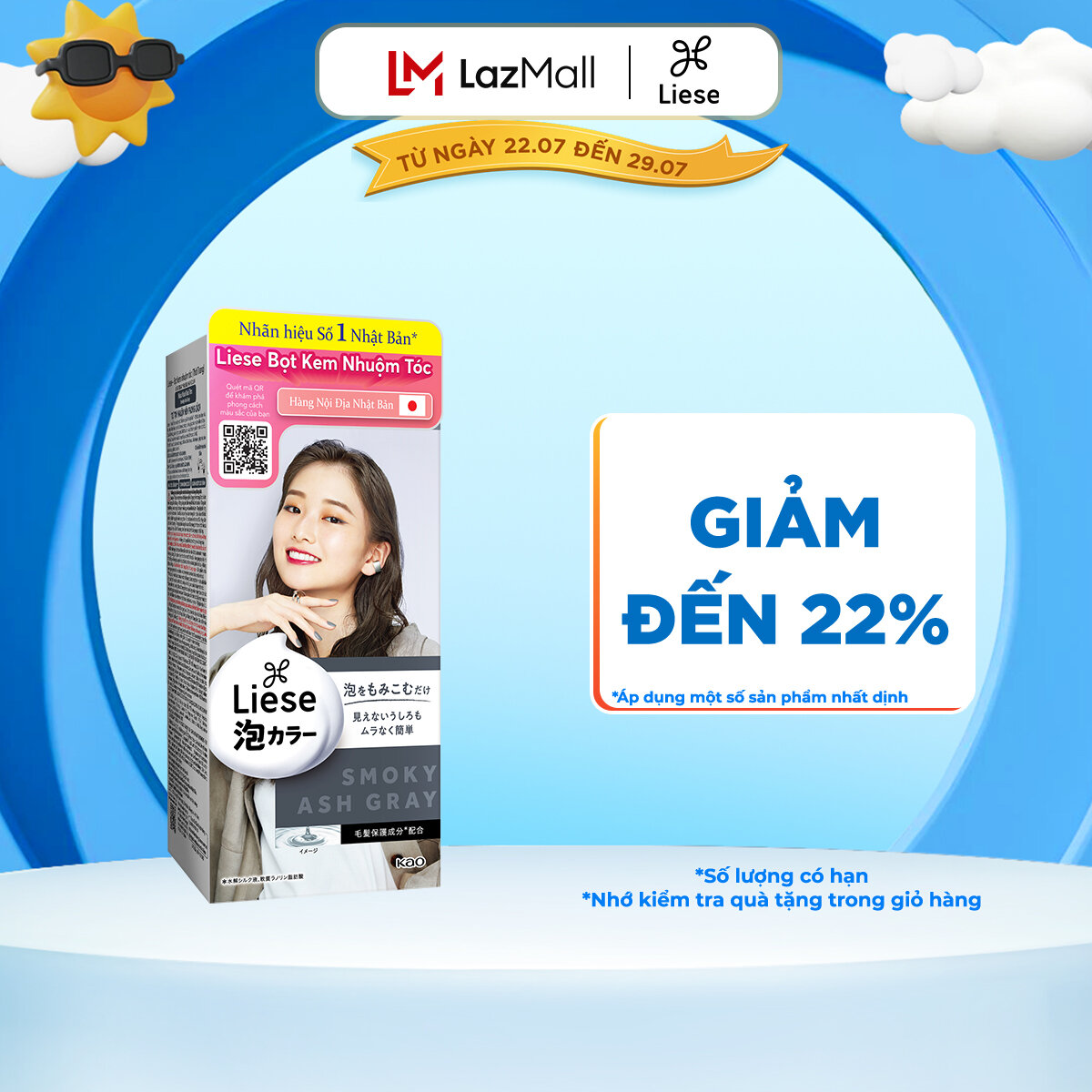 Liese bọt kem nhuộm tóc nâu khói tro 108ml