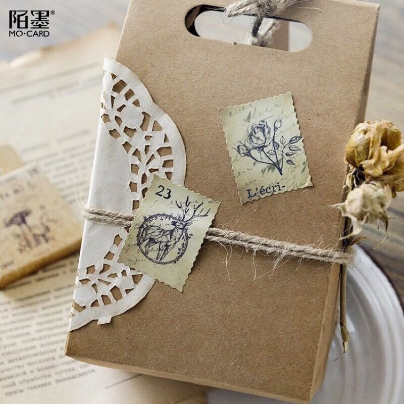 Set 46 sticker vintage tem thư