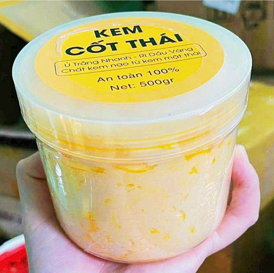 Kem body cốt thái rỉ dầu vàng 500g , kem cốt thái ủ trắng body 500g