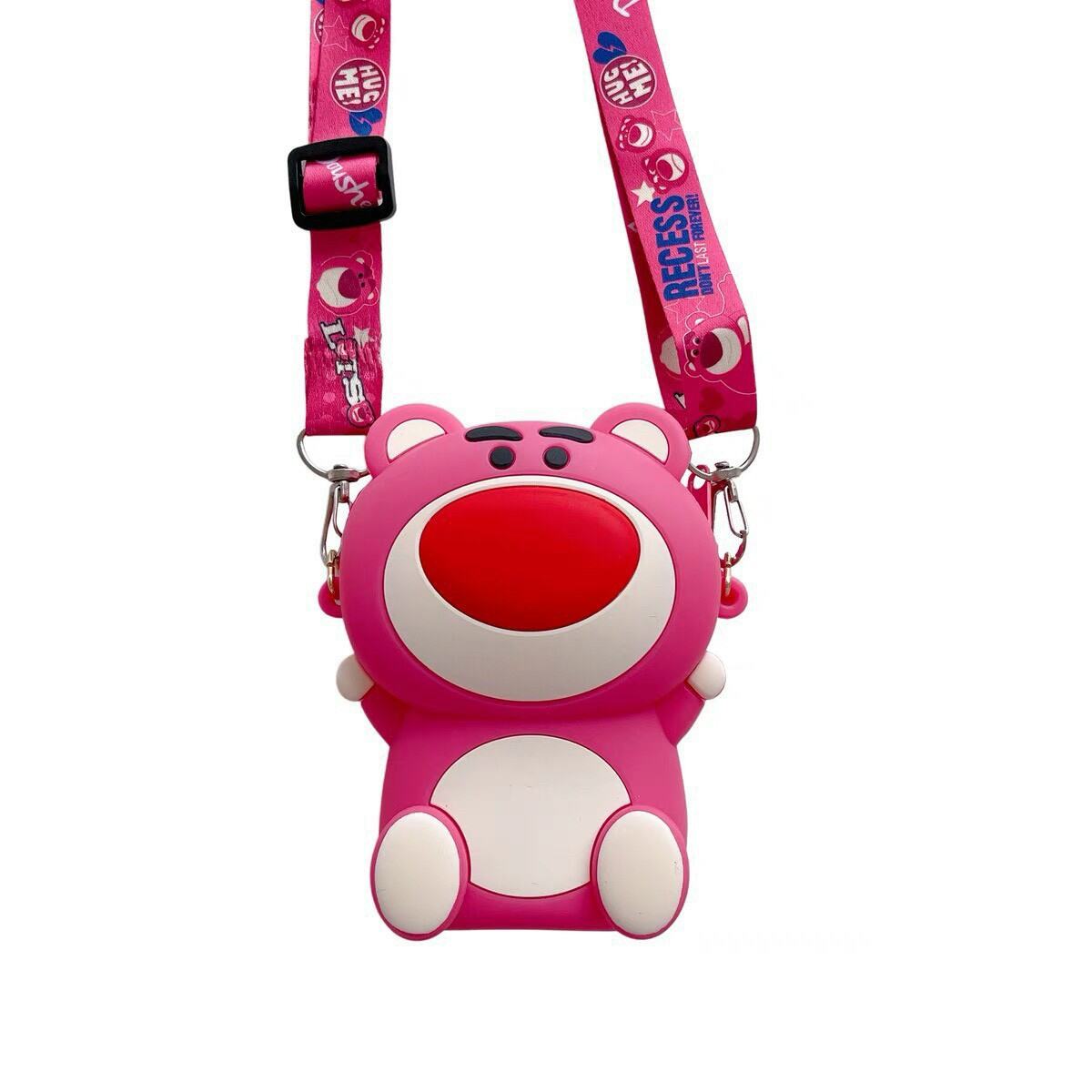 Túi silicon mềm hình gấu dâu Lotso màu hồng dễ thương cho bé gái và bé
