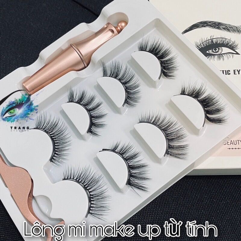 [Hcm]Set 4 Cặp Lông Mi Giả 3D Từ Tính Trang Eyelash Kèm Bút Kẻ Mắt Và Nhíp ( 4 Cặp 4 Kiểu: Đẹp/Thoải Mái/Bền/Tự Gắn )