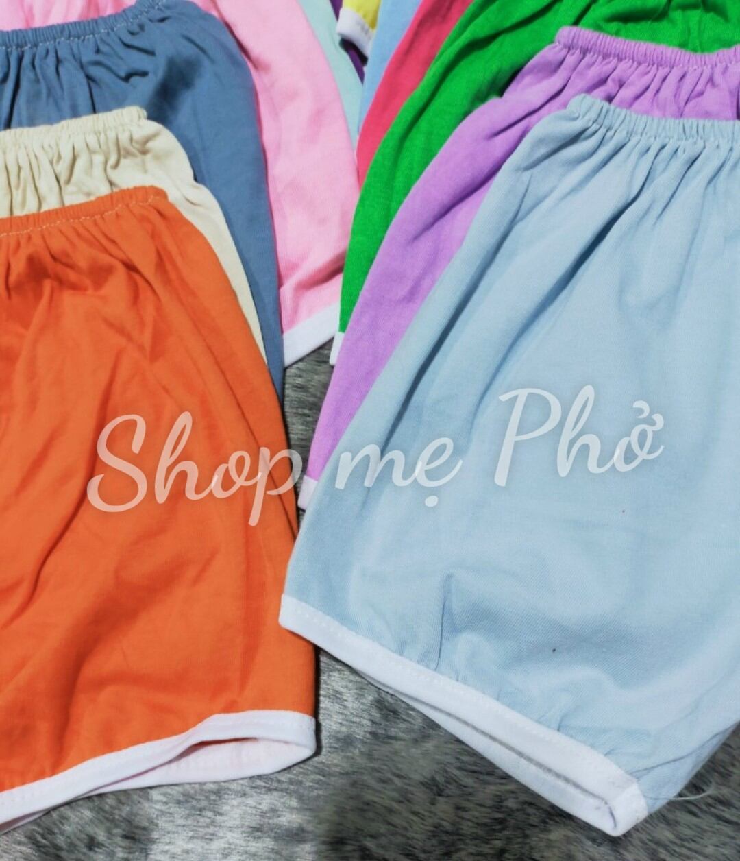 [ẢNH THẬT] Combo 10 quần đùi thun viền cho bé 5-14kg