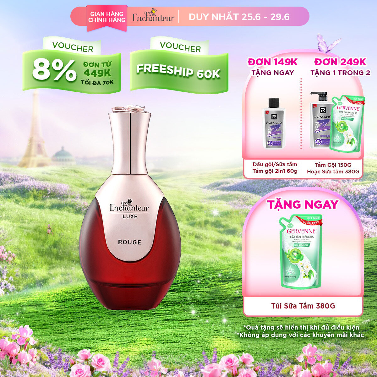 Nước hoa cao cấp EDP Enchanteur Luxe D'or/Rouge 50ml