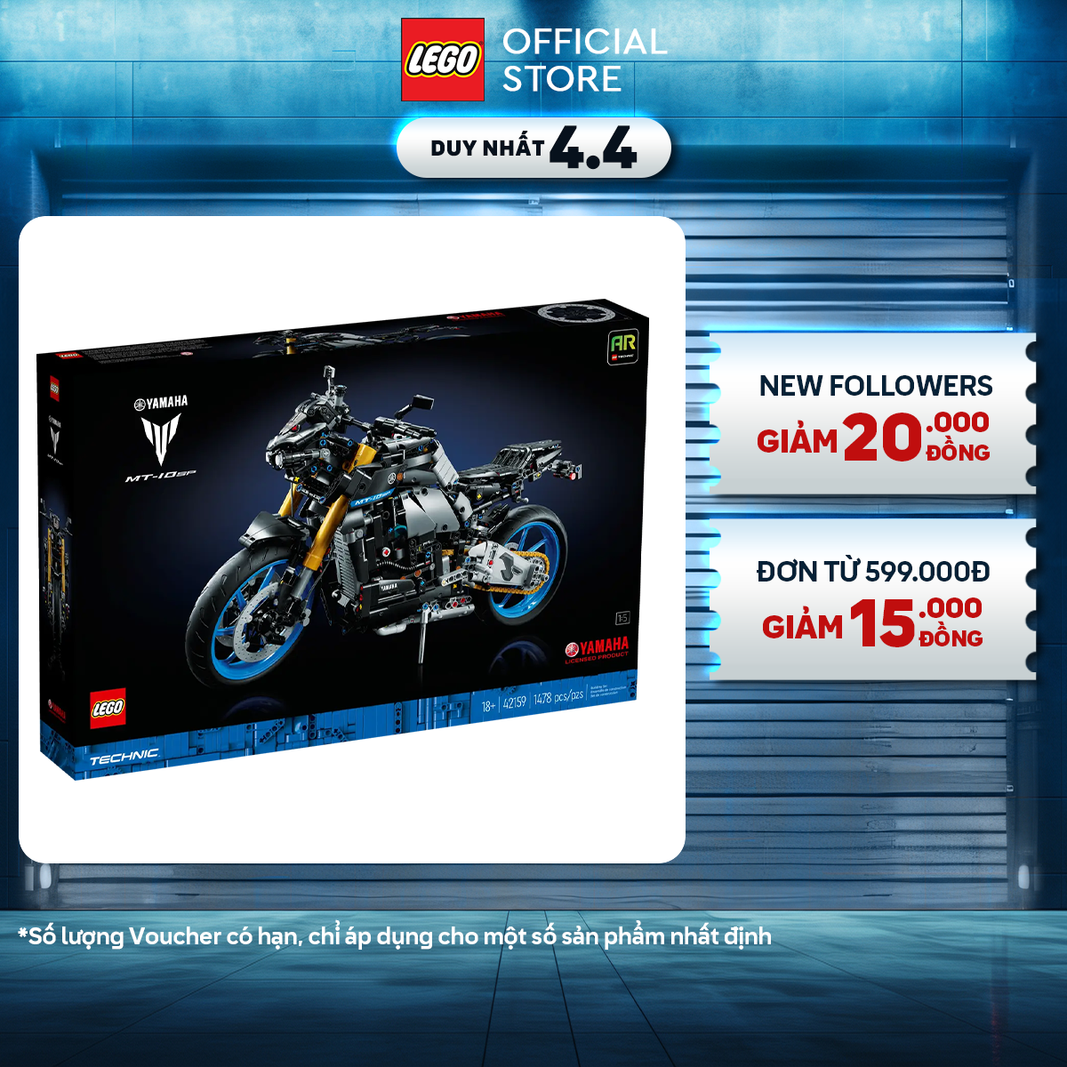 LEGO TECHNIC 42159 Đồ chơi lắp ráp Siêu xe Yamaha MT 2022 (1478 chi tiết)