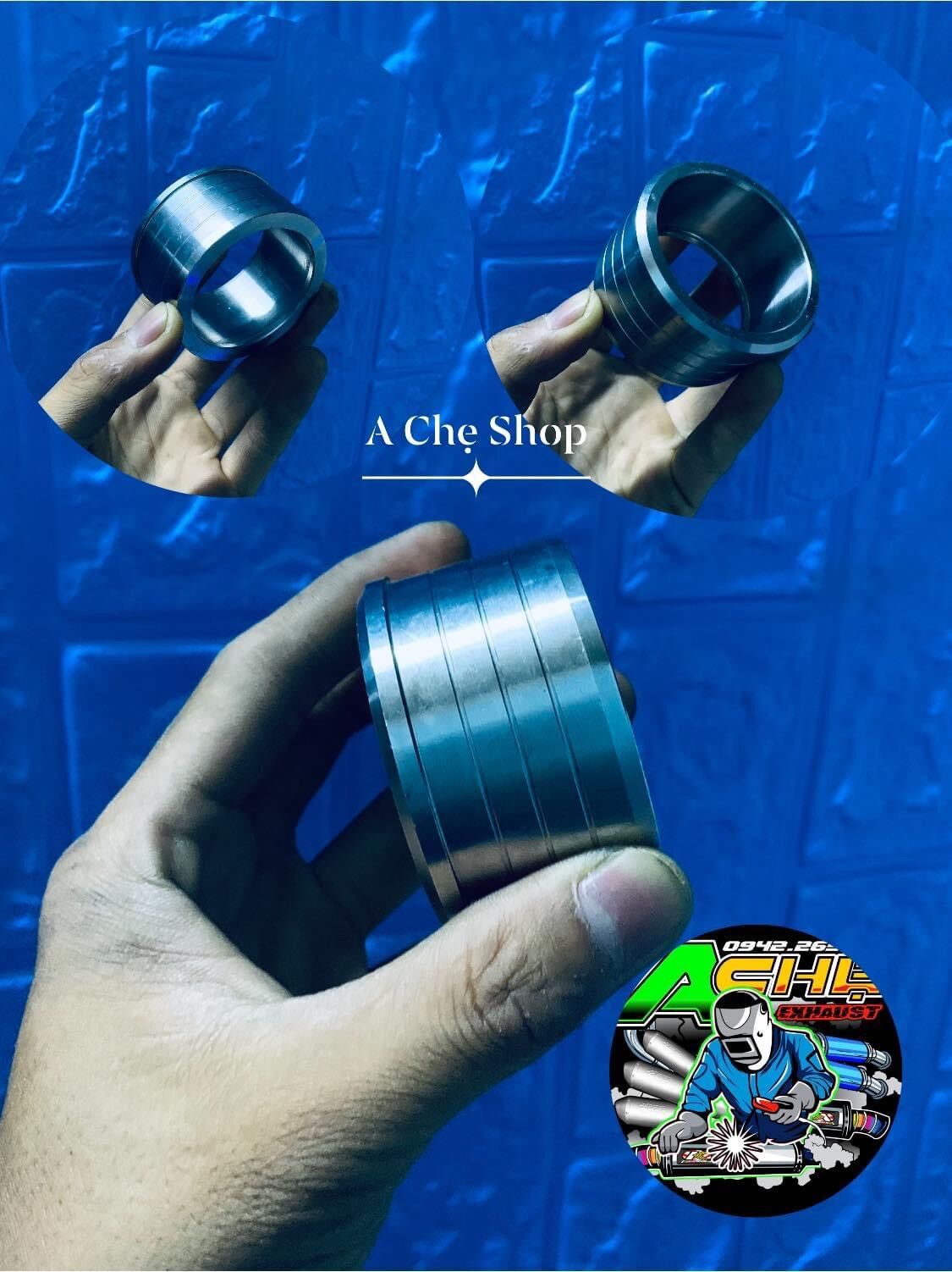 Khâu nối cổ 51 inox 304 dầy cho ae về chế pô zin nhét cổ tăng