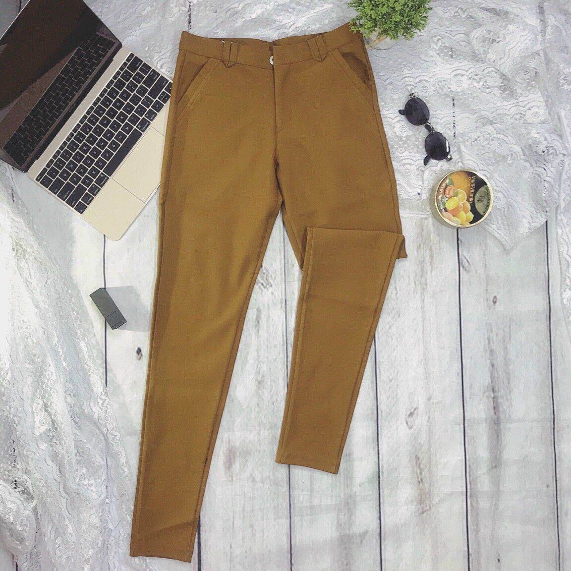 Quần tây trơn công sở cotton co giãn. 
