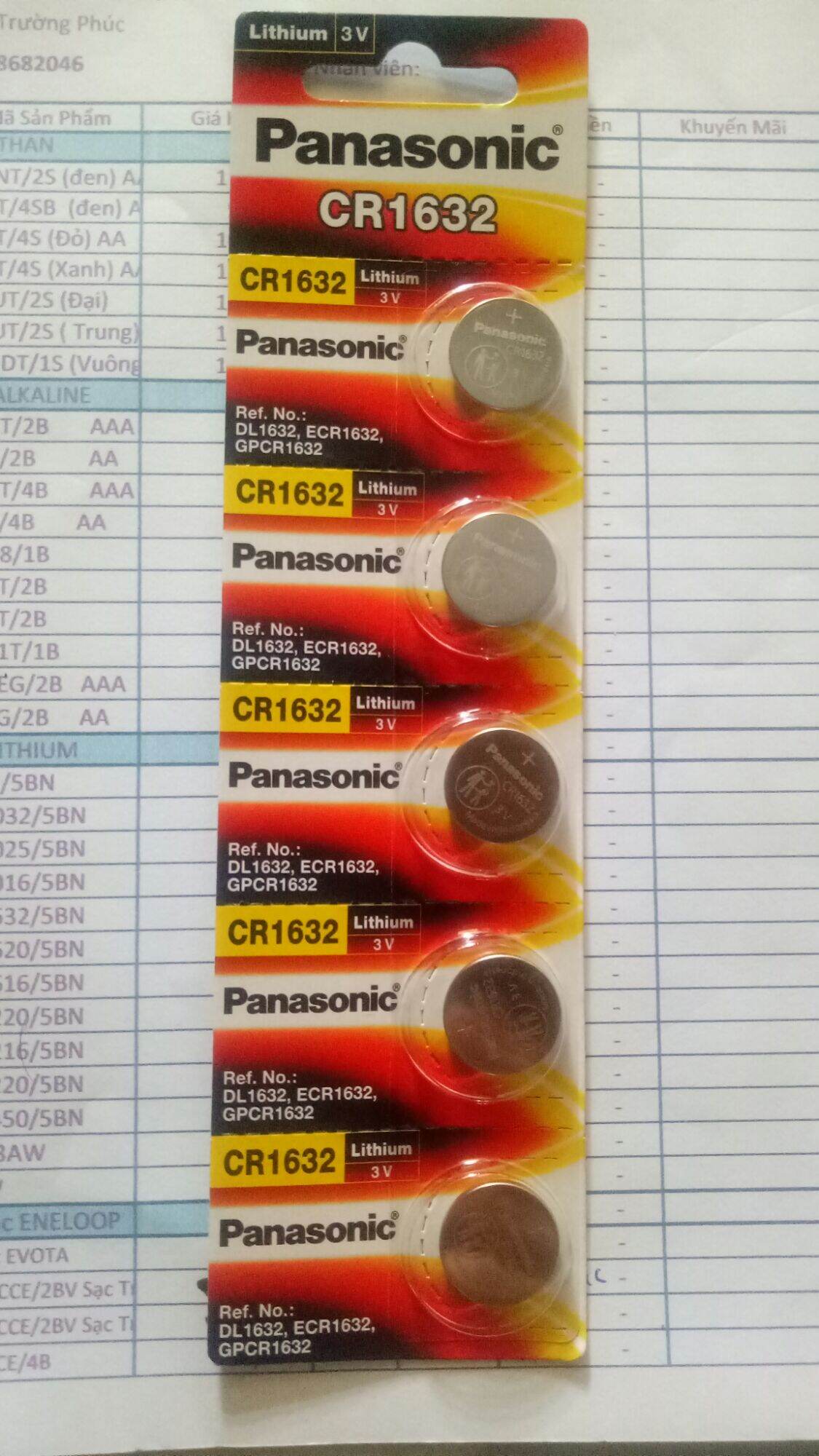 Pin nút panasonic cr1632/5bn-5 viên/1 vỉ. hàng chính hãng giá tốt