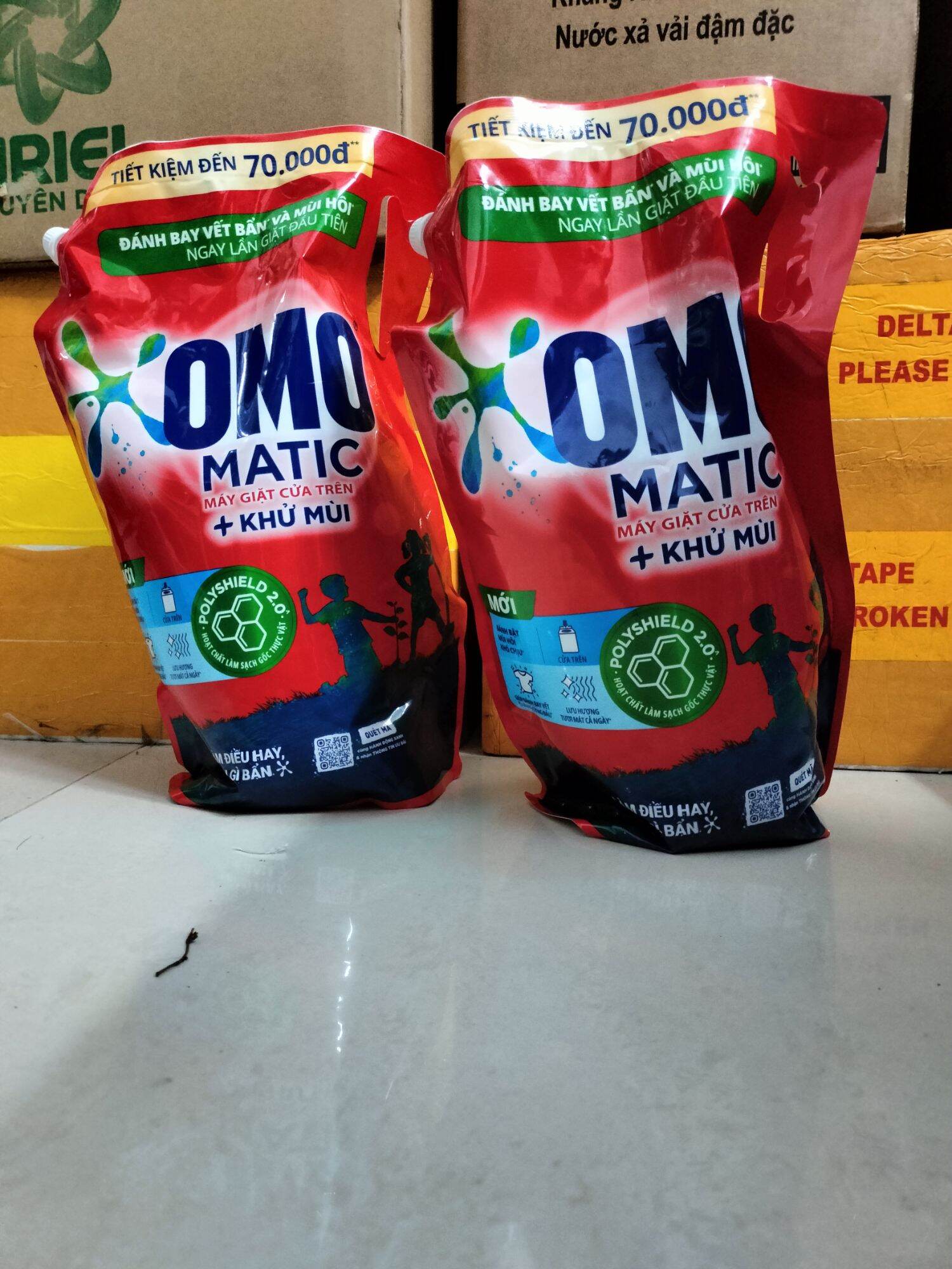 Nước giặt OMO Matic cửa trên sạch sâu vượt trội túi 2 lít ,2,9l , 3,9l