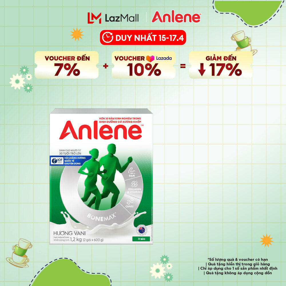 [Voucher giảm đến 26%] Sữa Bột Anlene Hương Vani 1.2Kg