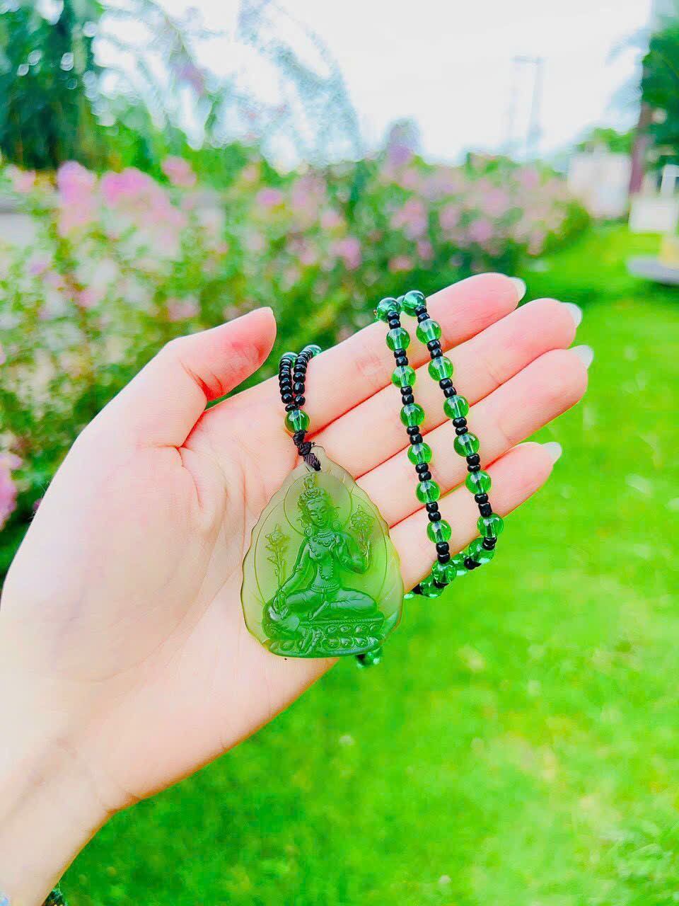 Dây chuyền phật tara xanh