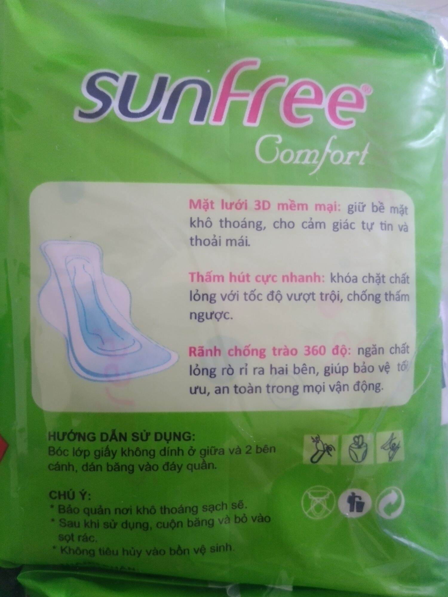 Combo 8 gói băng vệ sinh Sunfree có cánh ( 1 gói 8 miếng )