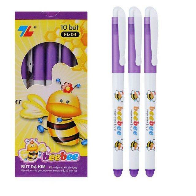 10 bút dạ kim mực tím tl beebee fl-04