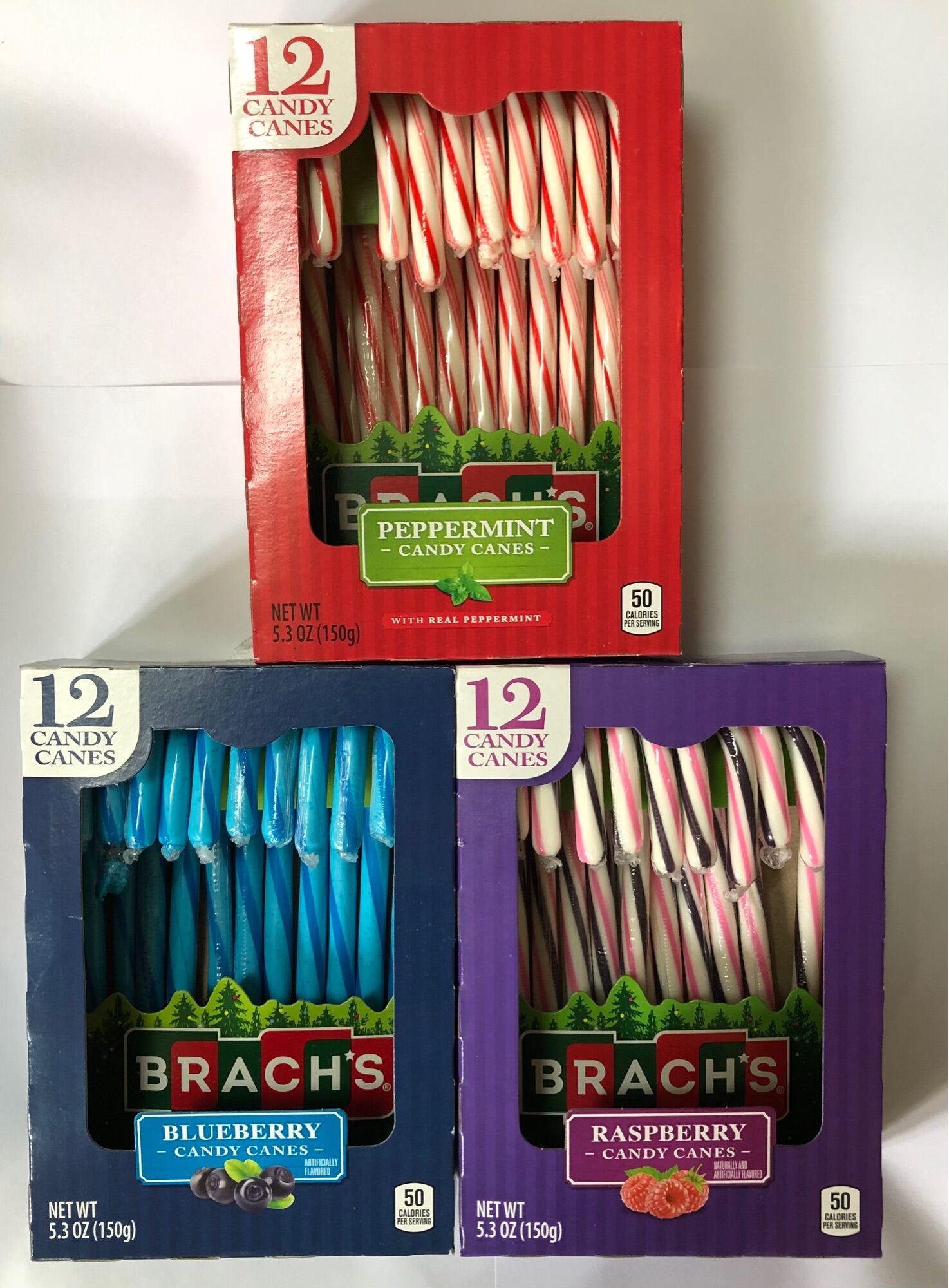 Kẹo cây gậy Brach s candy canes của Mỹ - Vị bạc hà, mâm xôi, việt quất
