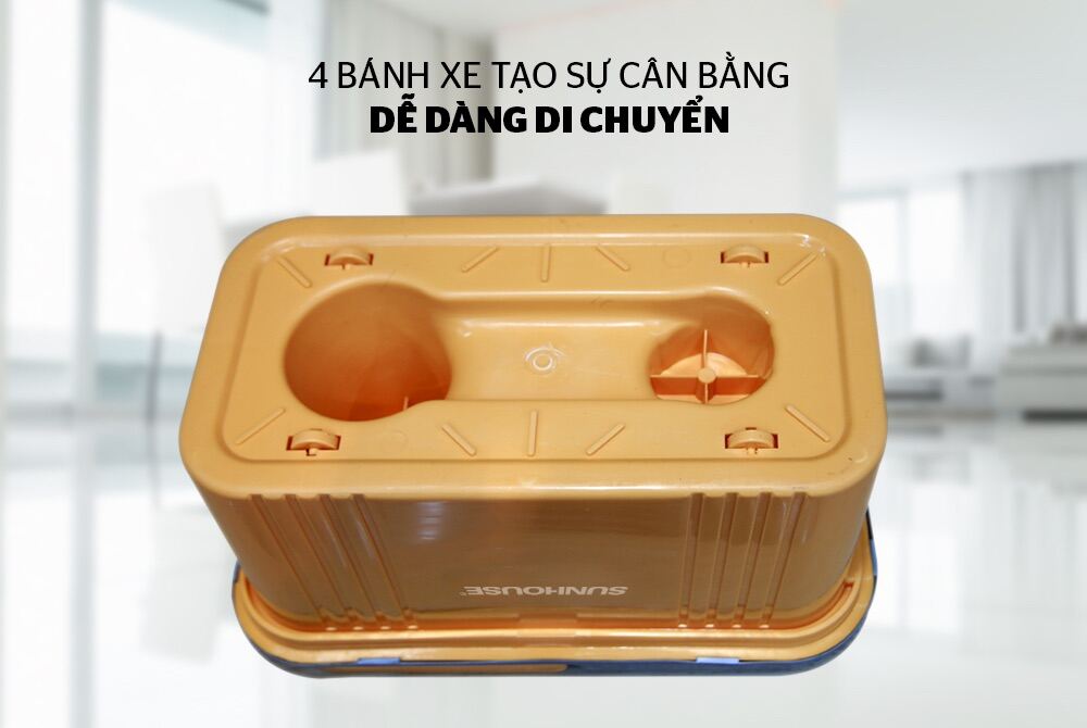 Bộ lau nhà xoay 360 độ Sunhouse KS-CL350PO - Bảo hành  6 tháng