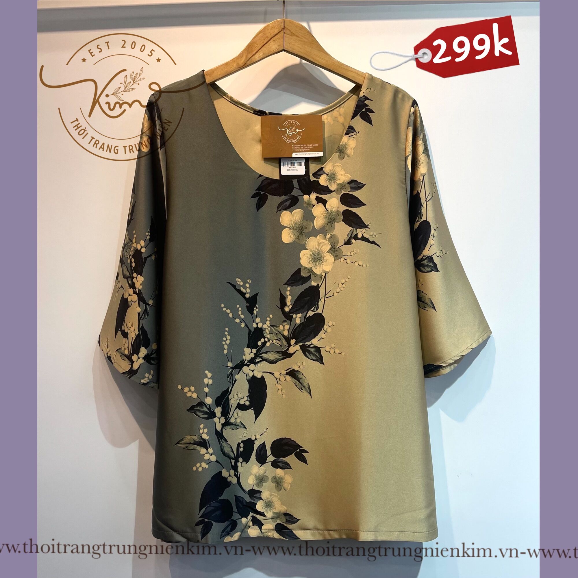 Áo lụa trung niên sang trọng Bigsize