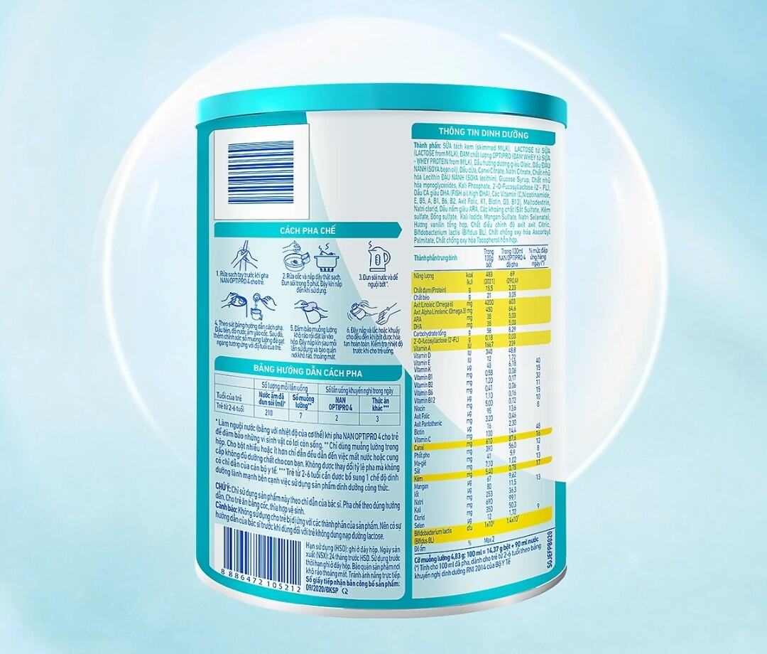 [Date Mới] Nan 4 - Sữa Bột Nestle NAN Optipro 4 HM-O 900g (2-6 tuổi)