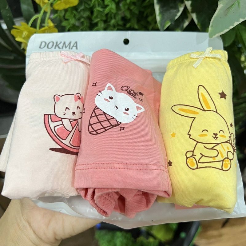 [Dokma] Set 3 chiếc QUẦN CHÍP đùi bé gái cao cấp, kháng khuẩn (size 2-8Y)