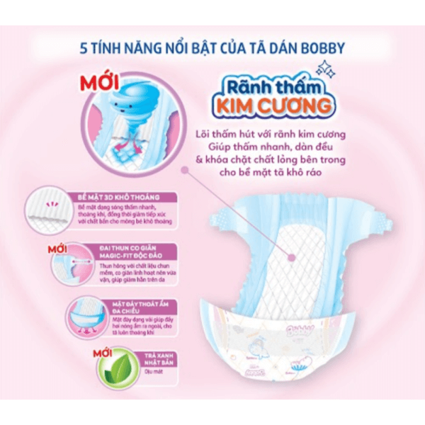 Tã dán sơ sinh Size S 80 miếng