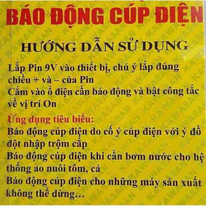 [TẶNG PIN] Thiết bị báo động mất điện, chập điện, cúp điện