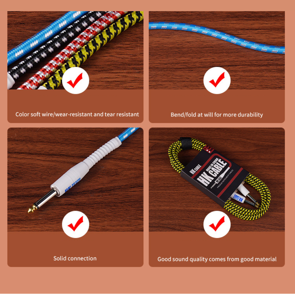 Jack HK cable 6mm5 guitar connect ampli
