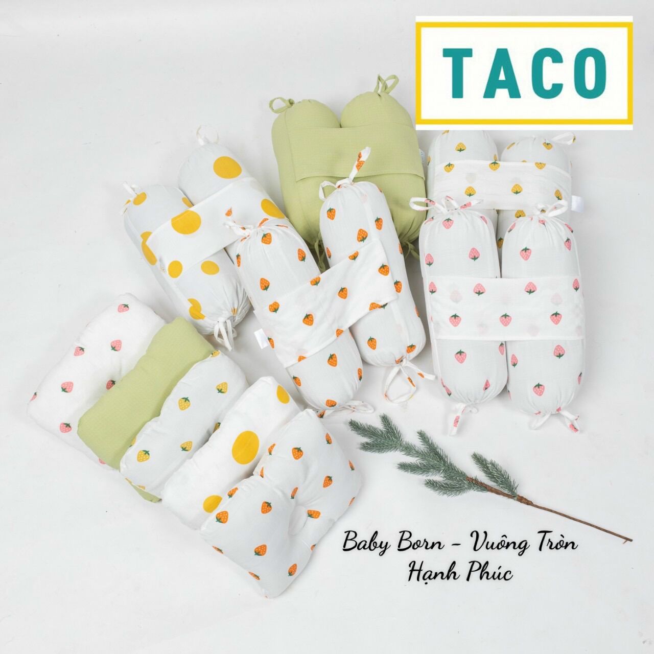 Bộ chặn sơ sinh kèm gối cao cấp cho bé yêu thương hiệu TACO