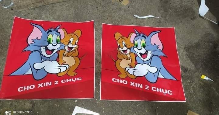 Tem tom jerry xin 2 chục dán trang trí xe ô tô, xe tải..