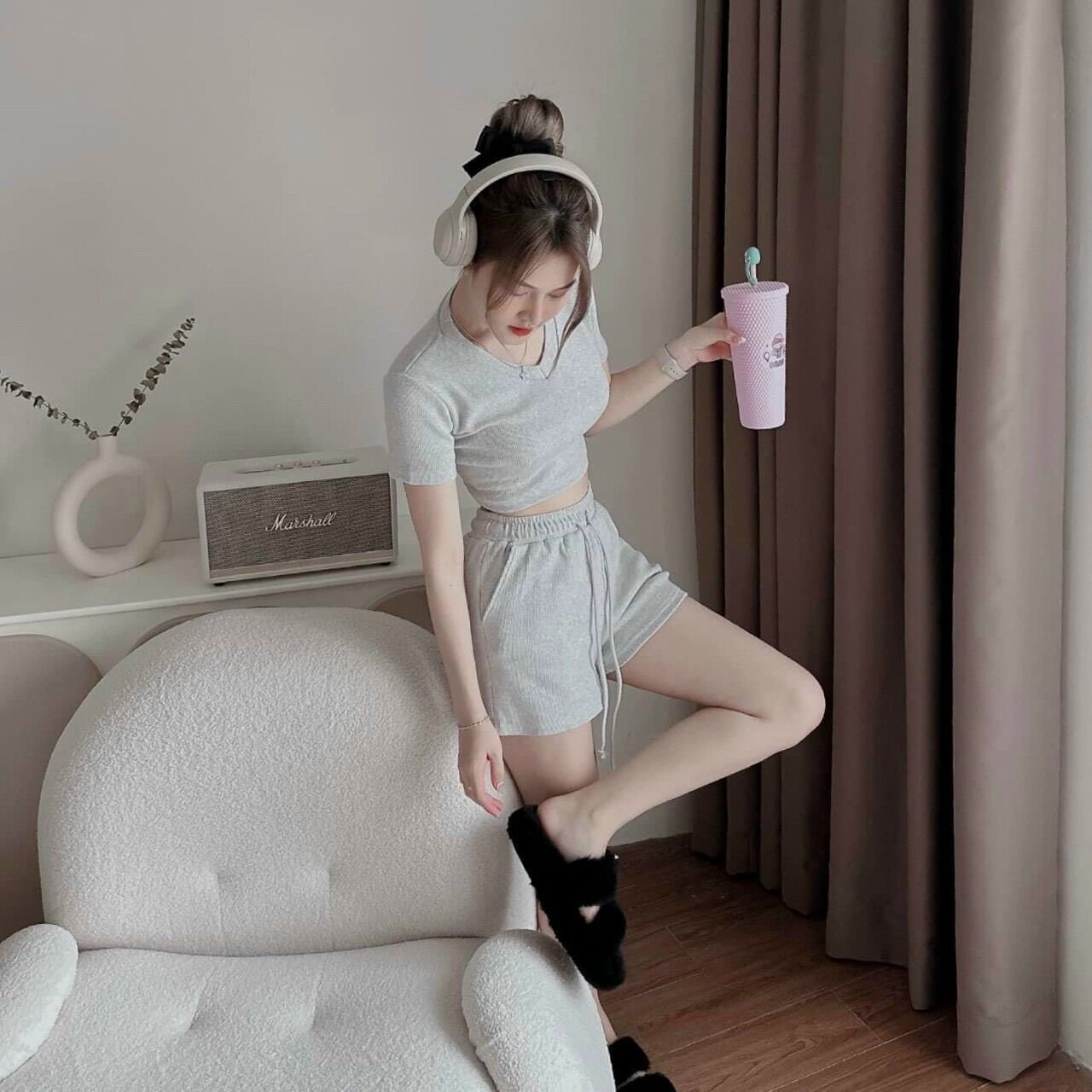 (SHOP TÁO ĐỎ BIGSIZE 50KG ĐẾN 90KG) set nộ croptop kèm quần