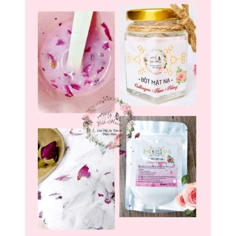 (BỘTHOUSE) MASK DẼO COLLAGEN HOA HỒNG HAND MADE