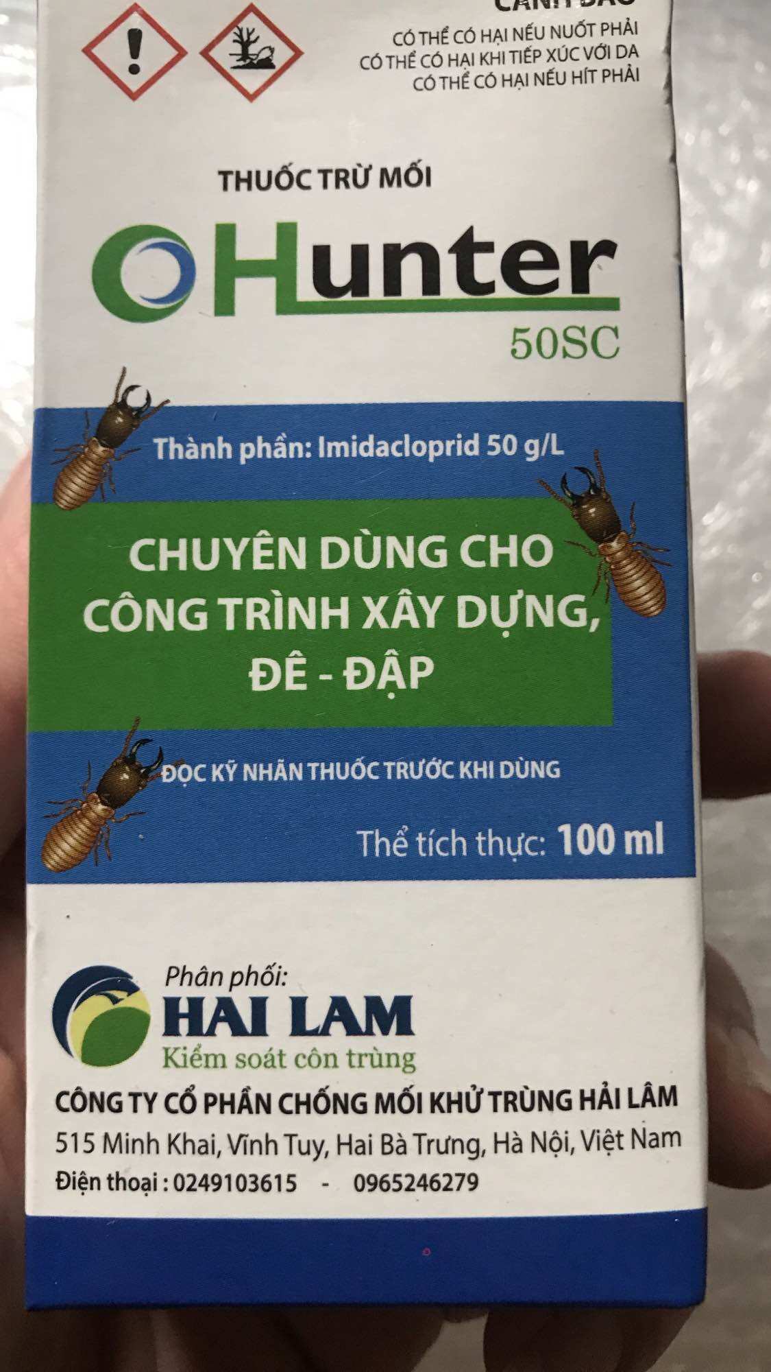 Thuốc diệt Mối nước Hunter 50SC - diệt tận gốc Mối, Mọt ( chai 100ml)