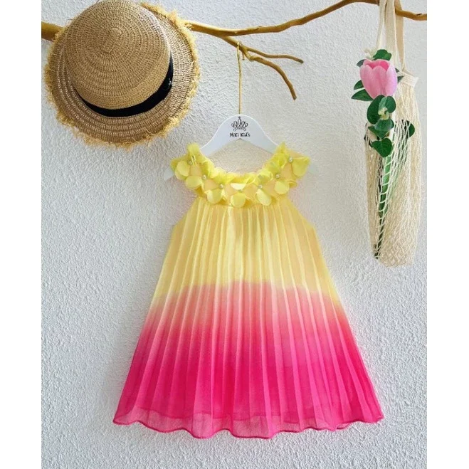 Đầm xếp ly cao cấp cho bé size 9kg-15kg