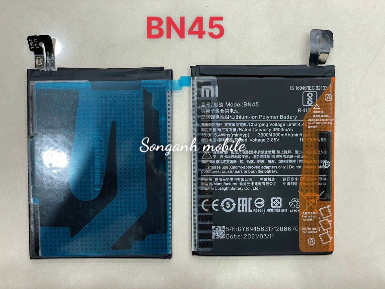 Pin zin xiaomi bn45 dùng cho redmi note 5, redmi note 5 pro