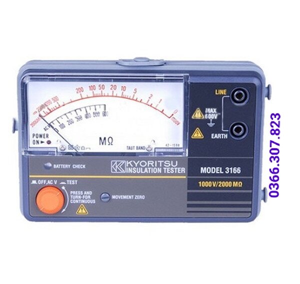 ĐỒNG HỒ ĐO ĐIỆN TRỞ CÁCH ĐIỆN KYORITSU 3166 (1000V/2000MΩ)
