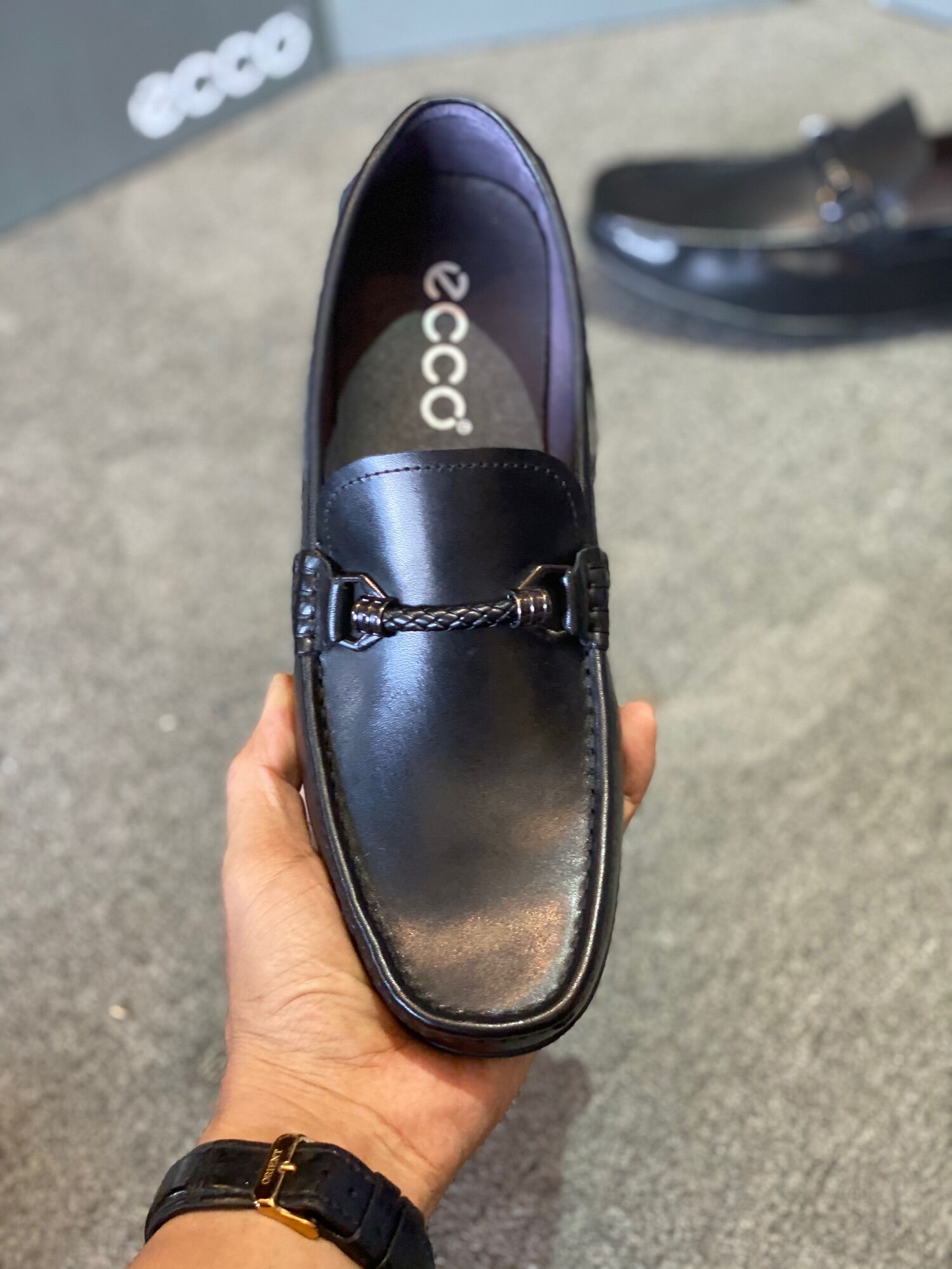 Giày lười Ecco Mocca-Black
