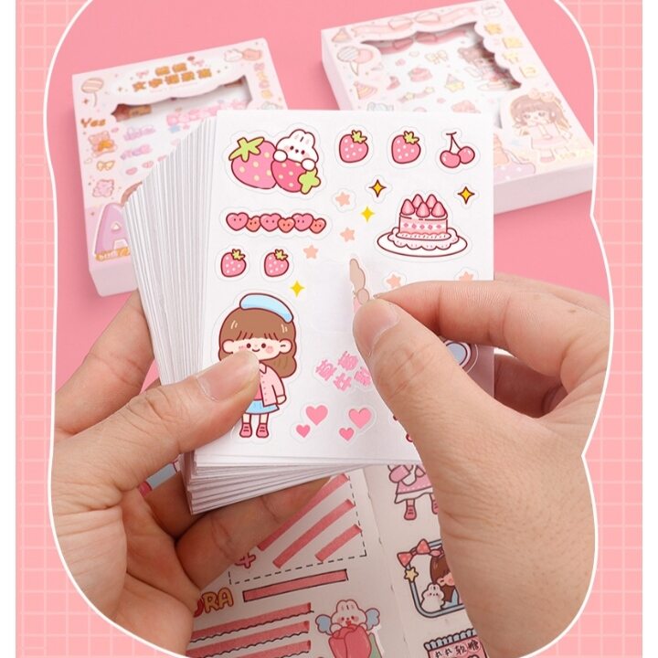 Hộp 50 tấm hình dán sticker dùng trang trí