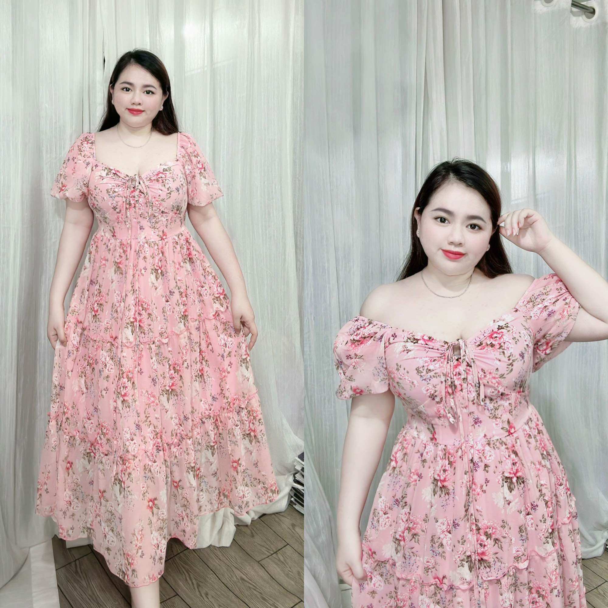 [Bigsize 60-90kg] Đầm maxi tay bí