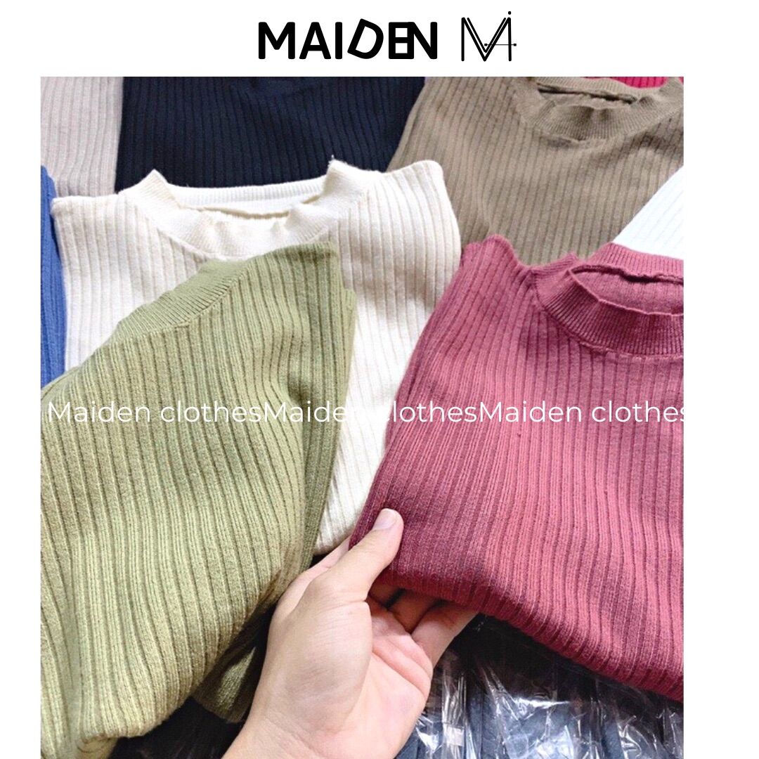 Áo thun tay cổ tròn len hàn MAIDEN