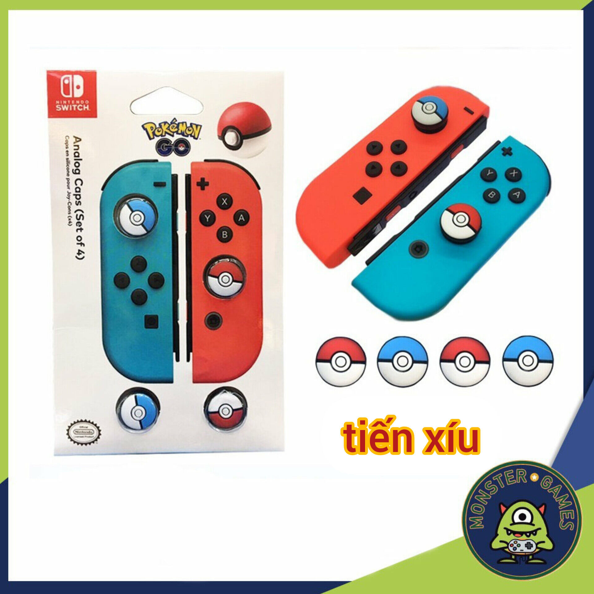 Bọc analog nintendo switch joycon mẫu pokemon set 4 cái Nintendo Switch Lite Núm chụp cần analog máy game nintendo switch Steamdeck