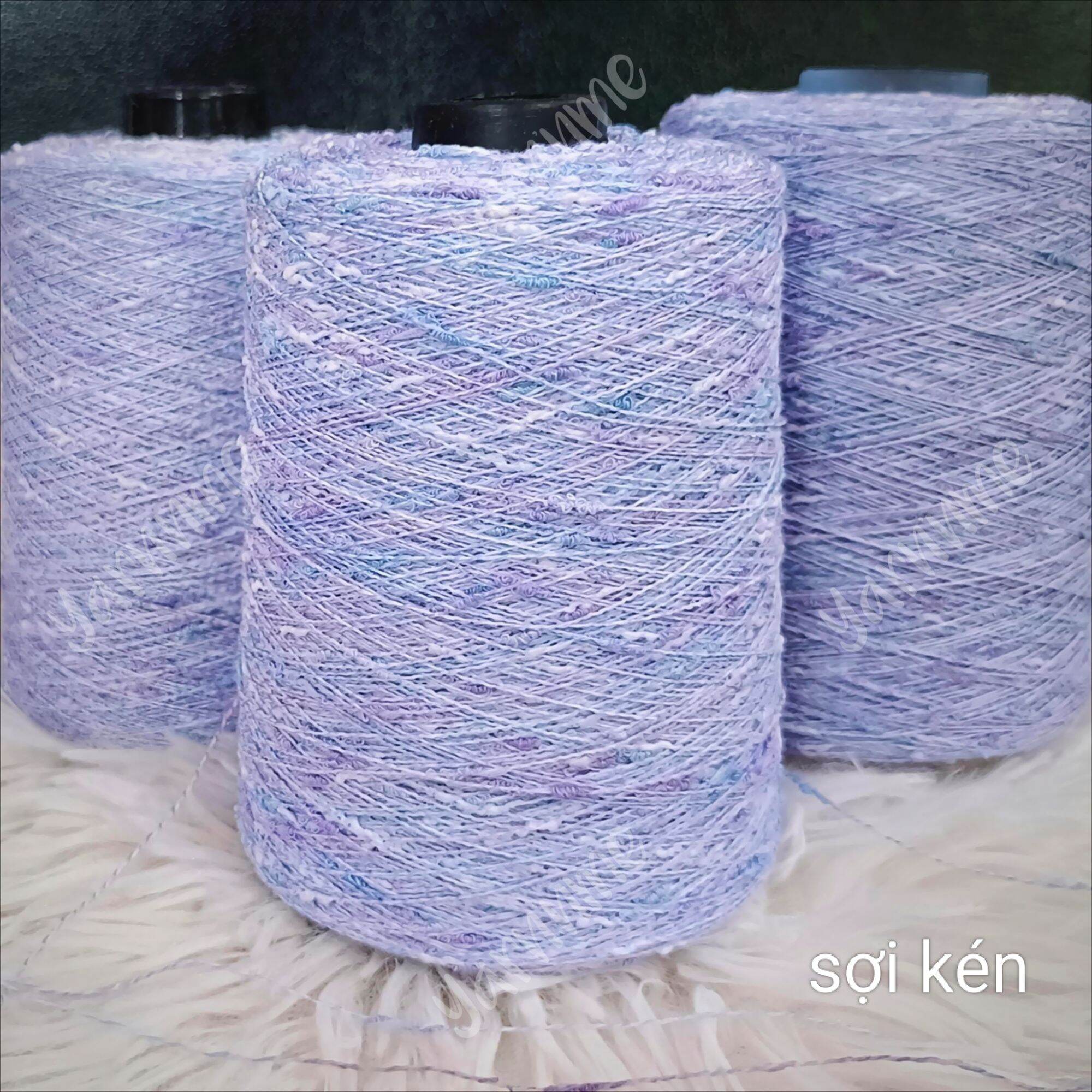 (Độc lạ) Len sợi kén sợi kiểu màu loang pastel dùng đan móc sản phẩm handmade