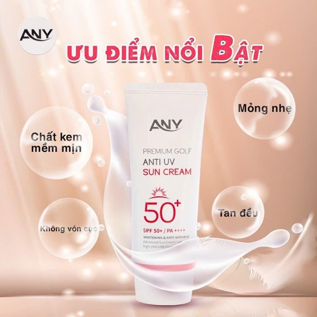 HÀNG CTY -Kem Chống Nắng ANY Premium Golf Anti UV Sun Cream Tone Up 60ml, SPF 50+