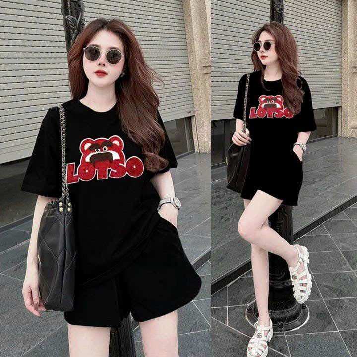 SÉT BỘ SHORT COTTON THÊU LOGO Q CHÂU CAO CẤP